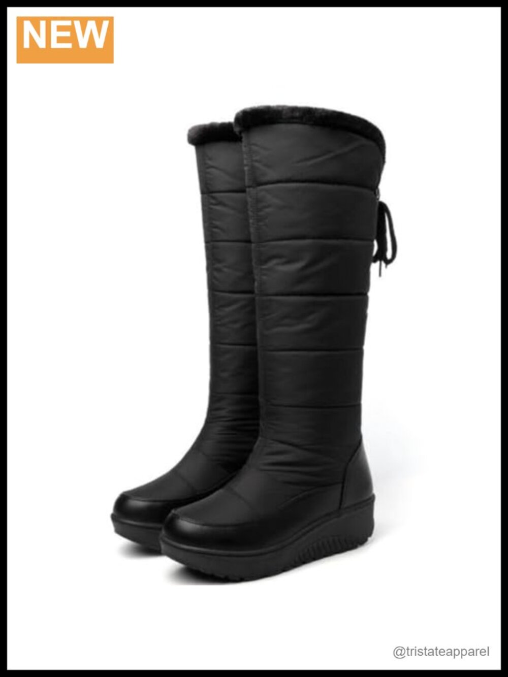 Women's Waterproof Velvet Winter Snow Boots Over-The-Knee Back Lace-Up